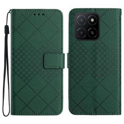 Honor X8c 4G Lompakkopuhelinkotelo Imprint PU Nahkainen Läppäkotelo - Vihreä Monivärinen Green