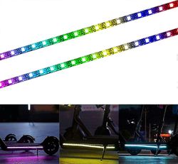 Sähköskootteri led-nauhavalo, 2 pakkausta yöpyöräily taitettava värikäs lamppu vedenpitävä turvarullalauta koristeelliset tarvikkeet Xiaomi M365 / ...