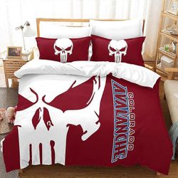 v4915 Lakanat Colorado Avalanche 3PCS vuodevaatteet pussilakana Lohduttaja Pehmeä tyynyliina Lakanat IU4915 135x200cm 53x78in