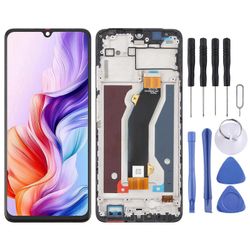 ZTE Blade V70 Max LCD-näytön digitoijalle Täysi kokoonpano kehyksellä (musta)