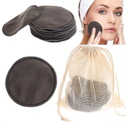 12pcs Makeup Remover Pads genanvendelige Bomuld Bambus Fiber Vaskbar Fyldes Op Facial Hudpleje Sygepleje Runder Pad Udrensning Tool