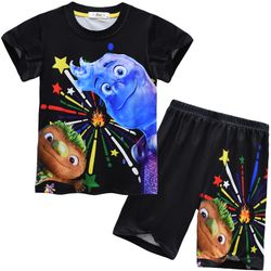 Yyelv Crazy Elemental Pyjamas Sæt Sommer Børn Kortærmet T-shirt Nattøj Tegneserie Ember Fire Amber Wade Doll Baby Suit Tøj 5T(120) 91154