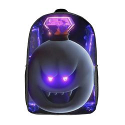 Luigi's Mansion School -reppu olkalaukku 17 tuuman rento päiväreppu opiskelijakirjalaukku kevyet kannettavan tietokoneen reput 16.1 X 11.8 X 4.5inches