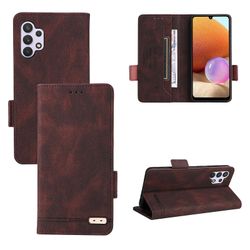 Gangxun Etui til Samsung Galaxy A32 4g læderetui Folio Flip med kreditkortspor Etui Coque Brown