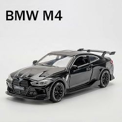 1:32 M4 IM G82 Supercar Alloy -automalli, jossa on takaisinvedettävä äänivalo Lasten lahjakokoelma Painevalettu lelumalli Musta