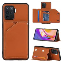 Gangxun Sag for Oppo A94 Vintage Cuir Cover Læderetui kofanger - Marron