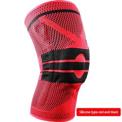 1Pcs silikone knæ pad skridsikker åndbar basketball vægtløftning foråret knæ støtte unisex professionel sport wrap 06 L