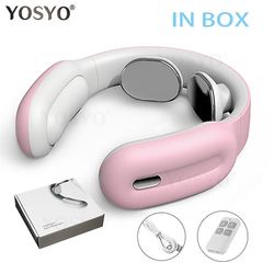 Ny Remote Smart Neck Skulder Ems Muskel Massager Trainer Afslapning Electric Pain Relief Toolcervical Ryghømning Fysioterapi Pink
