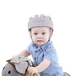 Jying Spædbarn Baby Safety Hjelm, toddler justerbar beskyttende cap sikkerhedshjelm til børn grå
