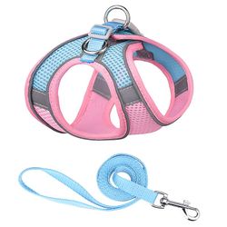Boeyaa Kæledyrsselevest med snor reflekterende nylon hundesele kraver Pink M