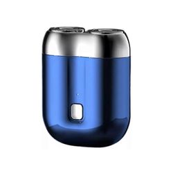 2024 Uusi päivitys taskuparranajokone USB miniparranajokone miehille, kaksirenkainen 3D-veitsiverkko Sininen