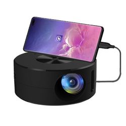 Mini LED-projektori langallinen USB Micro-USB kuulokeliitäntä sisäänrakennettu kaiutin puhelimen synkronointi 1080P Musta