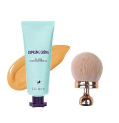 Supreme Creme All-Over Complexion Perfector CC -meikkivoide ja meikkisivellin, pitkäkestoinen peitevoide epäpuhtauksille Medium