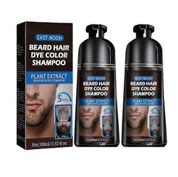 1-3x partavärishampoo miehille, miesten viikset ja partaväri harmaille hiuksille mustiksi, luonnollinen partavärishampoo miehille musta 5 minuutiss...