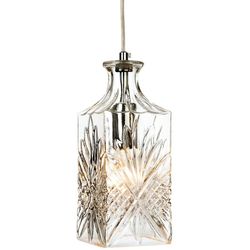 Firstlight Lighting Karafler 1 let loft vedhæng Krom, Klart dekorativt glas, E14
