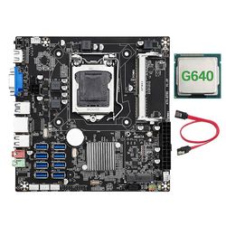 B75e 8-kort Btc Mining Hovedkort + G640 CPU + SATA Kabel B75 Chip Lga1155 DDR3 Ram Msata Eth støtter [gratis frakt]