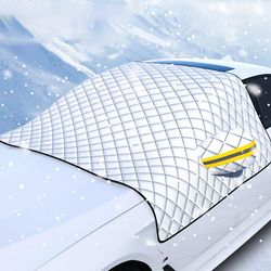 Bilrudedæksel med spejldæksler stopper frost- og snebeskytteren til bilen