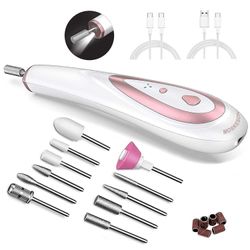 Electric Nail File Wireless Nail Cutter For Gel negler har 3 hastigheter, venstre og høyre rotasjon og med LED-lys for nybegynnere, profesjonell ma...