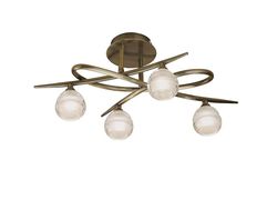 Inspired Lighting Loop Loft 4 Lys G9 ECO, Antik messing