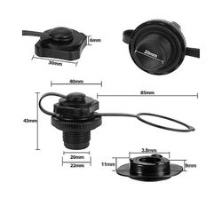 Lay-z-spa Air Cap -ruuviventtiili sopii Bestway Vegas Premium Miamiin 1 kpl - musta