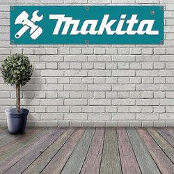 60X240cm Makitas työkalut bannerilippu polyesteripainettu autotalli seinätaide ulkokoristeet kuvakudos messinkiläpivienneillä kuten kuvassa40356 HF...