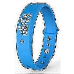 Värinähälytysmuistutuskello, jossa on jopa 6 henkilökohtaista hälytystä tai pillerimuistutusta päivässä ja kehon lämpötilan mittaus Sininen