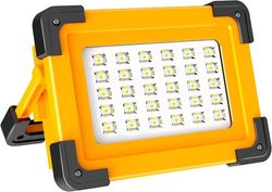 Ladattava LED-valonheitin rakennustyömaan valonheitin 60W ladattava led-lamppu 3 kirkkaustilaa Työlamppu 6600mAh akulla retkeilyyn DIY