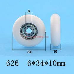 Begrænset tidsbegrænset plast 626 rulleleje remskive Europæisk standard 3030 Aluminium Rail Guide Pom / Nylon 6 * 34 * 10mm