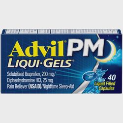 Advil Pm kipu Reliever/uni tuen 200 Mg Liqui-geelit, 40 Ea