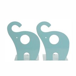 Søt Cartoon Elephant-formet Metal bokhyller Children's Gift Decoration 1set Blue