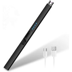 USB-ladattava sähkökynttilänsytytin - liekitön plasmatuulenpitävä kaari LED-akkunäytöllä