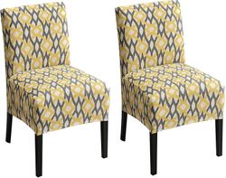 Linkrunning 2 stk Trykt armløs stol slipcover Stretch armløs accent stol betræk aftagelig accent tøfler stol betræk til stue spisestue hotel armløs