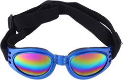 Tianzun Pet solbriller Udendørs Foldbare vindtætte hundesolbriller til små hundeforsyning (sort) Blå