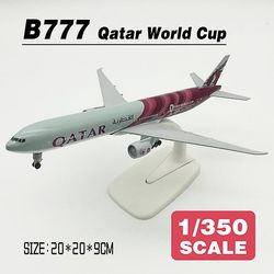 Toy Airplanes Plane Modell 20cm Skala 1:350 Qatar Airways B777 Metal helstøpt Airplane Aircraft Leker For Kids Boys Barn Airbus Boeing Med Box-B777