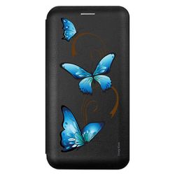 Crazy Kase Sag for Samsung Galaxy A50 Sort Butterfly Mønster på Arabesque