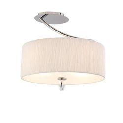Inspired Lighting Eve Semi Flush Loft 2 Lys E27, poleret Krom med hvid oval skygge