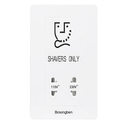 Astia Crystal Glas Parranajokone Pistorasia Parranajokone Pistorasia Koti Parranajokone Seinäpistorasia Parranajokone Socket Hotel Valkoinen 8.6X14...