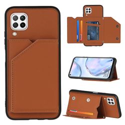 Gangxun Case For Huawei P40 Lite Vintage Cuir Cover Læderetui Kofanger - Marron