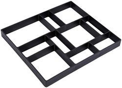 Linkrunning Haveform, plastbelægningsform asymmetrisk stenskimmelplade murstencementbeton til DIY havesti pation terrasse (45x40x4cm)