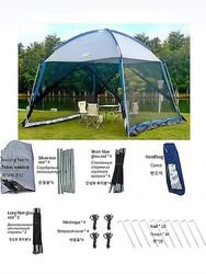 Tents 4 5 6 8 10 Personers udendørs baldakin Camping Solcreme Myggesikkert telt Team Markise Familie Net Tarp Beach Pergola Bilskur Blå