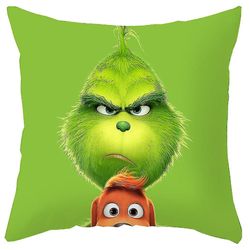 Christmas The Grinch Theme Pute Cover Kast Green Monster putevar Sofa Dekorasjon Dekor B 1Pc