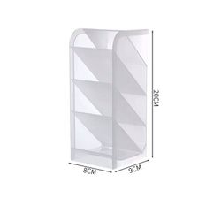 Creative Multifunctional 4 Grid Desktop Organizer Pen holder, 20 cm x 9 cm x 8 cm, hvid farve