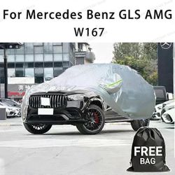 Auton kansi Mercedes Benz GLS AMG W167 Täysi kansi Vedenpitävä aurinkosuoja Naarmuuntumattomat autotarvikkeet Hopea