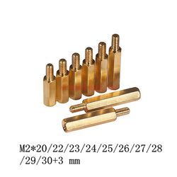 Skruer til bærbare computere 100stk mand til kvinde messing spacer M2 * 21/22/23/24/25/26/27/28/29/30 +3 Hex Standoff Længde 21mm 30mm