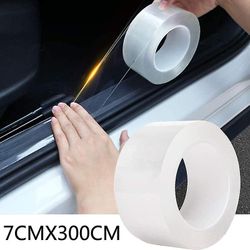 Ricce 7cm x 3m bil klistermärken dörrkantskydd universell bil dörr tröskel klistermärke anti repa transparent film skydd stil auto tillbehör 7cm x 3m