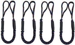 Linkrunning 4stk Bungee Dock Lines Fortøjning reb af 4-5.5ft sejlads gaver blå rød pri k 4ft