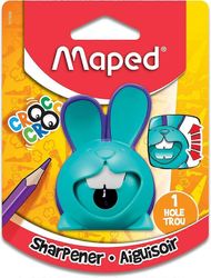 Maped Croc Innovation 1-reikäinen lyijykynän teroitin - teroitus tien päällä - tehokas, terävä viimeistely - ainutlaatuinen kanin muotoilu - valiko...