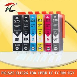 korkealaatuisetPGI525 CLI526 SMM 525 CLI 526 -mustekasetit Canon Pixma iP4850 ix6550 MG5150 MG5250 MG6150 MG8150 MX885 MG5350 -tulostimelle 1 sarja
