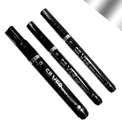 3PCS Sølv Kunst Flydende Spejl Chrome DIY fremhæve markør pen
