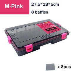 Fiskegrej Box Lure Bait Hook Tool Opbevaring Box Vandtæt Fiskeri Tilbehør Plast Opbevaring Fiskekasse Pink L
